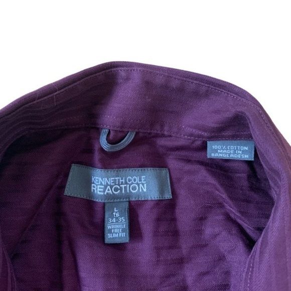 Kenneth Cole Reaction Purple Dress Shirt Size Large - Picture 5 of 7